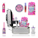 Maleta Kit Maquiagem Infantil Mini Sombras Unhas Esmalte +