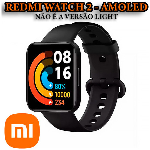 Xiaomi Redmi Watch 2 Amoled 1.60  Pt + 3 Pulseiras Gps Orig