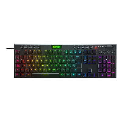 Teclado Gamer Redragon K619 Horus Cableado Usb Switch Rojo Color del teclado Negro Idioma Español Latinoamérica | Envío gratis