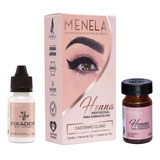 Kit Henna Menela Sobrancelha Profissional Com Fixador 15ml Cor Castanho Claro