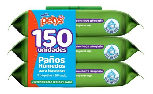 Petys Pañitos Húmedos Mascotas - Unidad a $221
