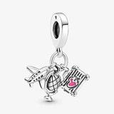 Charm Pandora Avión Globo Maleta Colgante Sy Plata Ale S925