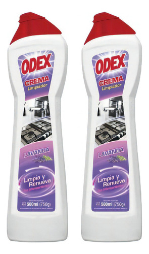 Odex Limpiador Cremoso Lavanda 500ml Botella Pack X2