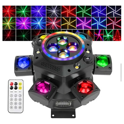 Posker 300w Rgbw 7en1 Bee Eye Led Beam Dj 6cabezales Cabeza Móvil Led+láser +beam Luces Para Escenario Y Efectos Luz 110v\\ | Envío gratis