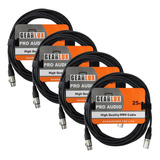 Gearlux Cable Dmx Macho A Hembra De 3 Pines De 25 Pies 4 Uni