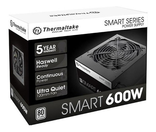 Fuente Atx Tt Thermaltake 600w Reales 80 Plus White Ult Mod