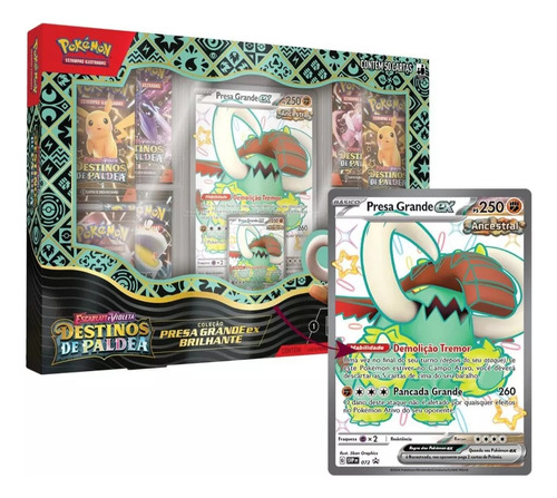 Box Pokémon Destinos De Paldea Presa Grande Ex Brilhante