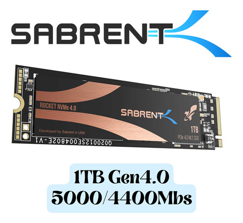 Ssd Sabrent Rocket 4 | 1tb | Gen 4x4 | 5000/4400mb/s | Usado