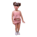 Conjunto Infantil Moda Blogueirinha Blusinha Short Luxo