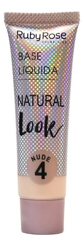 Base De Maquillaje Líquida De Aspecto Natural Ruby Rose, Base De Maquillaje Líquida Nude De 4 Tonos, 29 Ml