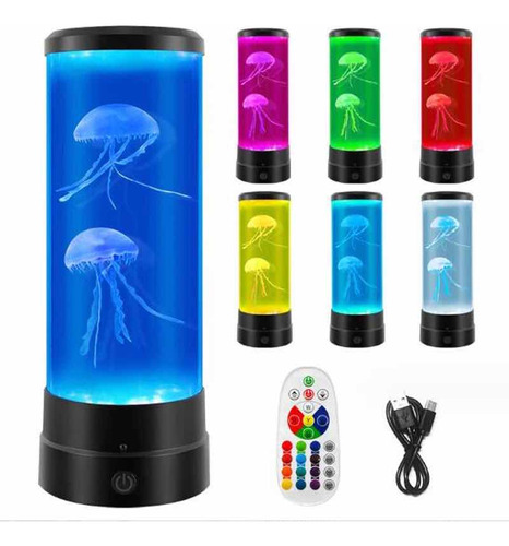 Lámpara Medusa Luz Led Decorativa 16 Colores 3d Usb