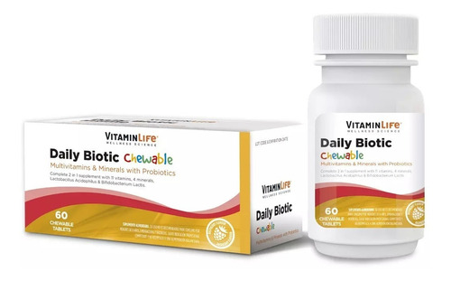  Daily Biotic Chewable Multivitamínico 60 Tablet Vitaminlife