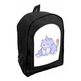 Mochila Negra Nena Jardin/ Preescolar Unicornio Ar30