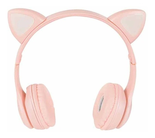 Audifonos Orejas De Gato Led Diadema P47m Infantil Color Rosa