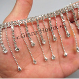 Galon Cadena De Strass Con Flecos Strass Para Costura X 50cm