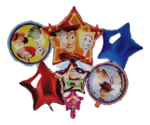 Set De Globos Metálico Temática Toy Story 5 Piezas 