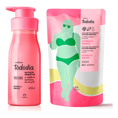 Creme Desodorante Tododia Acerola E Hibisco 400ml + Refil