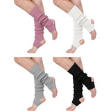 4 Pairs Women's Ballet Leg Warmers Stirrup Knit Leg Warmers