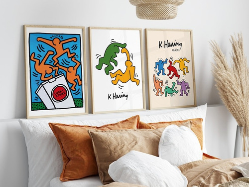 Cuadros  Keith Haring Minimalistas Set X 3