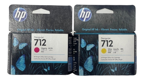 Caruchos Hp 712 Magenta + Amarillo-yellow Originales