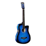 Guitarra Folk Guitar 6 Full Adult (azul), 38 Pulgadas, Tamañ