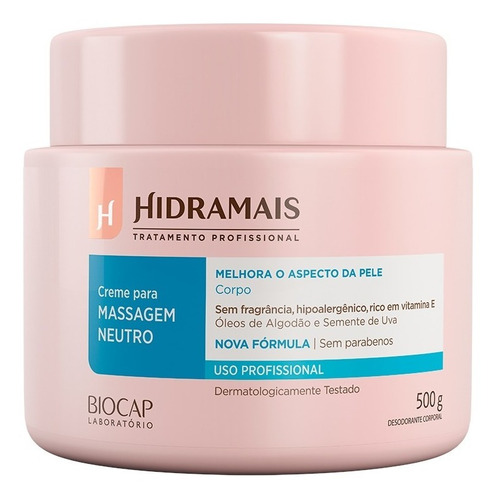  Creme Para Massagem Neutro Hipoalergênico Hidramais 500g