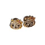 Arete Topo Tuerca Seguridad Hello Kitty Oro Laminado 18k