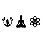 Cuadro Budas Mandalas Pared Negro Set X 3 Unidades A Elegir
