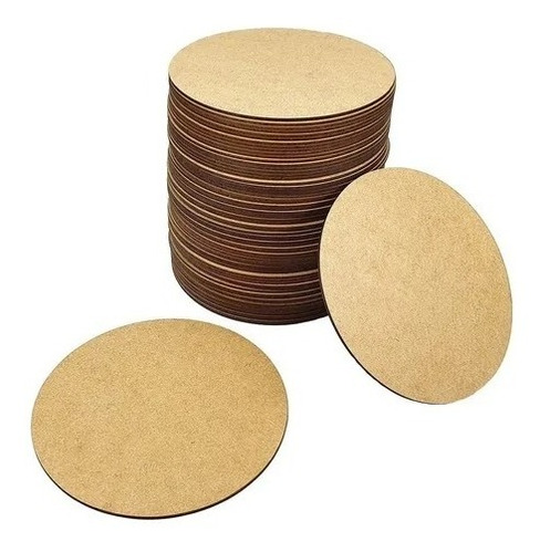 Kit C 15 Bolachas De Base Sousplat Círculo Em Mdf Cru 35x35