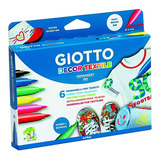 Marcador 6 Colores Textil Rotulador Giotto Lápiz Para Telas Color Del Trazo Variados