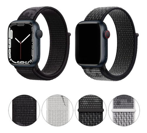 4 Correas De Nailon Para Apple Watch Serie Ultra 8 7 Se 6 5