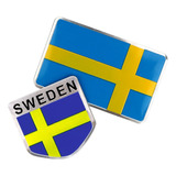 2 Emblemas Suecia Sweden Para Volvo Vw Nissan Saab Scania Rs