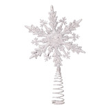 Árvore De Natal Topper Estrela Glitter Oco Floco De Neve 3d
