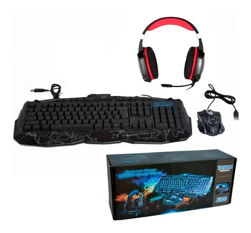 Combo Gamer Jg-1200 Diskon Teclado+ Mouse + Diadema Kotion 