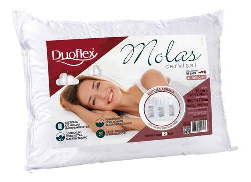 Travesseiro Molas Cervical Duoflex - Pronta Entrega