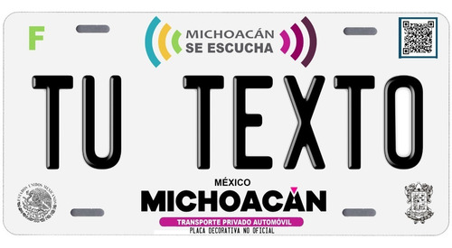 Placas Para Auto Personalizadas Michoacan 2020