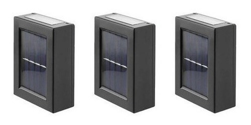 Pack 3 Foco Luz Aplique Solar Led Pared Exterior Luz Fria