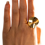 Anillo Mujer Ajustable Con Textura Enchape Oro 18k Regalo