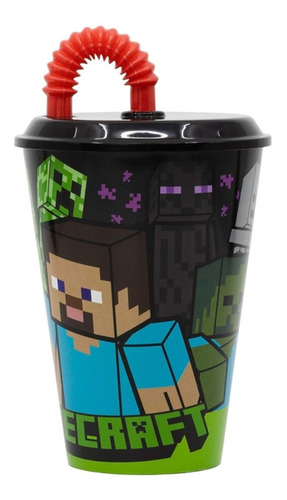 Vaso Sport Infantil Con Sorbete Minecraft Color Multicolor