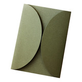 Envelope Redondo 15x21cm - 25 Pç - Verde Musgo / Oliva 180gr