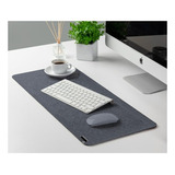 Mouse Pad 70x30 Feltro De Lã + Mousepad Couro + Porta Copos