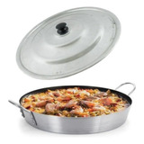 Paellera Wok Tacho Profissional C/tampa 50 Cm - Nacional