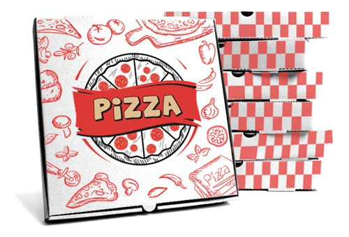 100 Cajas Pizza Blanca Diseño 35 Cm 