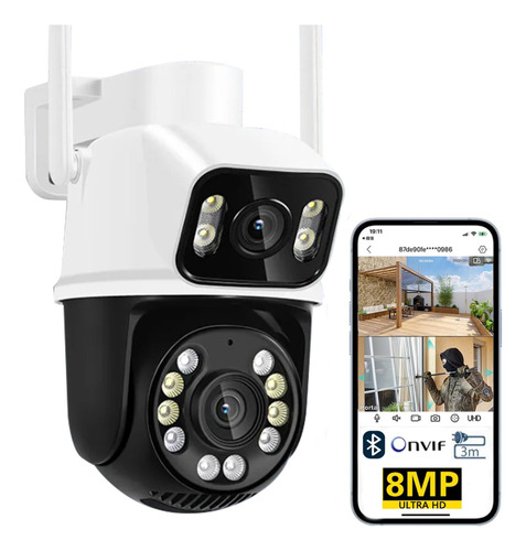 Dsv Cámara De Seguridad 4k De 8 Mp Y Lente Doble C/wifi