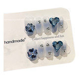 Manicura Hecha A Mano Con Diamantes Incrustados, 10 Piezas(d