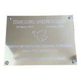 Placa Grabada Urna Funeraria Cripta 30x40cm Personalizada