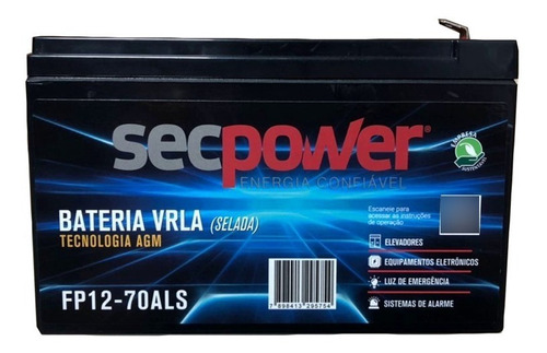 Bateria 12v 7a Secpower Nobreak Alarme Cerca Eletrica 