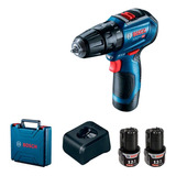 Taladro Percutor Bosch Gsb 12v-30 Brushless + 2 Baterías Color Azul Frecuencia Azul