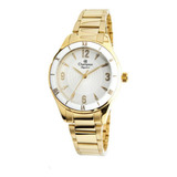 Relógio Feminino Champion Cn24306h Aço Dourado 33mm 5atm