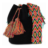 Mochilas Wayuu Originales  Unicolor Bolsos Tejidas A Mano. 